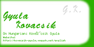 gyula kovacsik business card